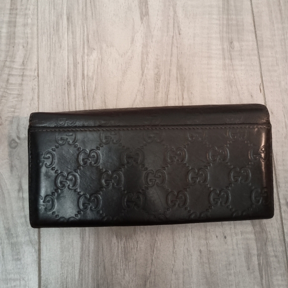 Bi-fold long wallet Hook Brown leather - Picture 2 of 11